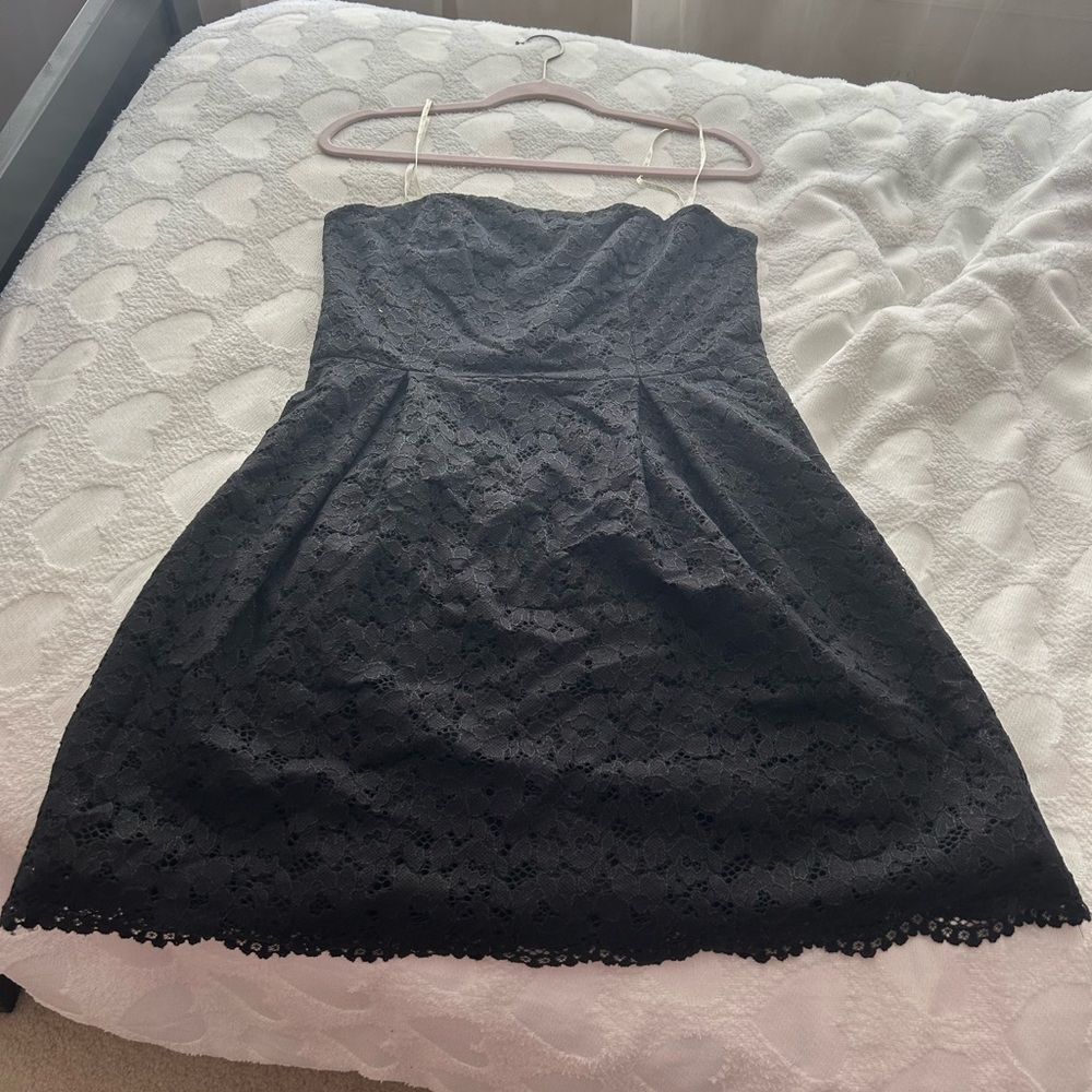 Lilly Pulitzer Black Strapless Lace Dress